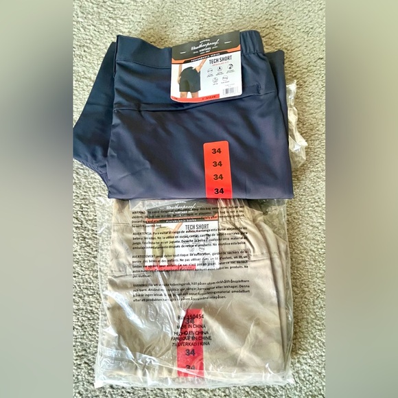 Weatherproof Vintage Men’s Tech Shorts 2 Pack Blue & Tan Bundle Size 34 BNWT - Picture 6 of 11